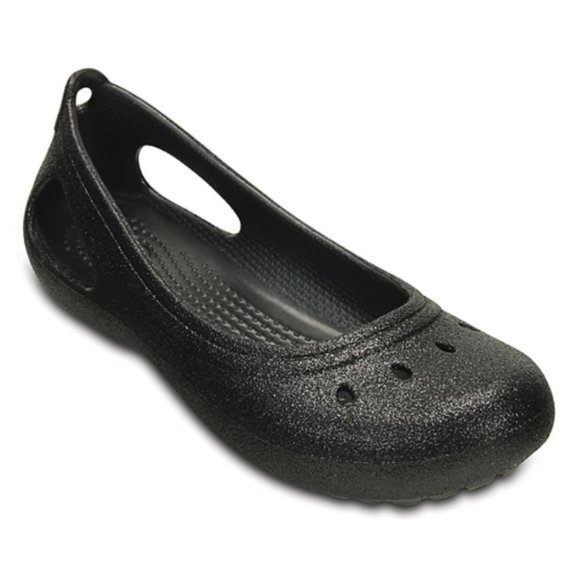 CROCS Other - NWT Crocs Girls Black Sparkle Kadee Ballet Flats